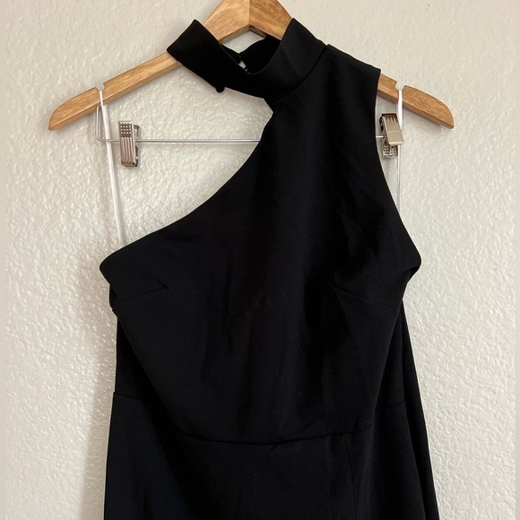 Keep It Interesting Black Asymmetrical Cutout Halter Maxi Dress - Picture 4 of 10